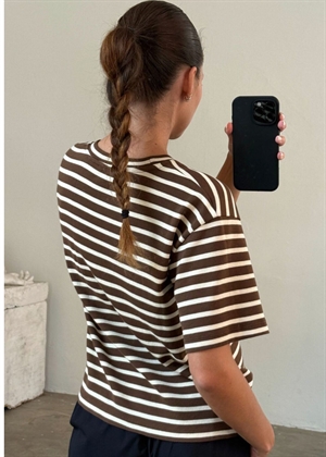 Mejse stripe tee Brown/Offwhite Boii Studios